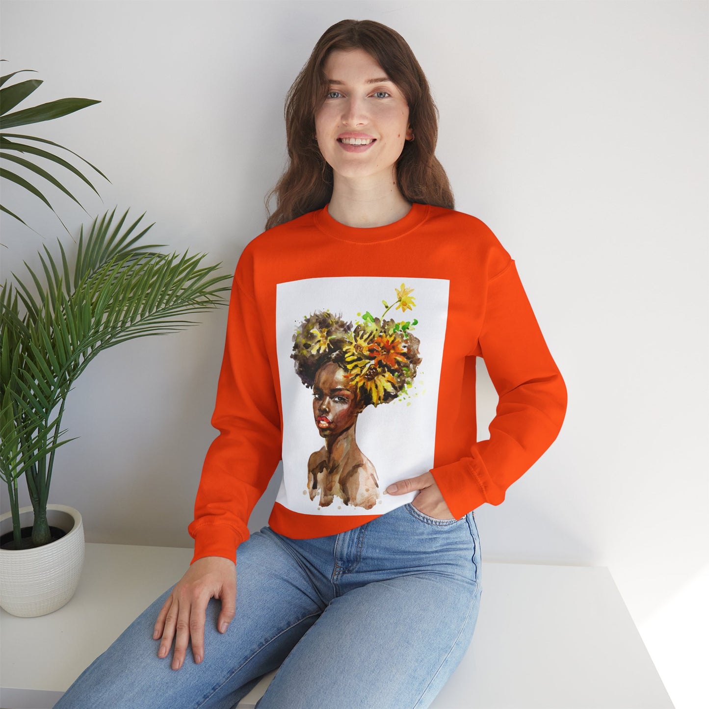 Unisex Black Girl Artwork Crewneck Sweatshirt