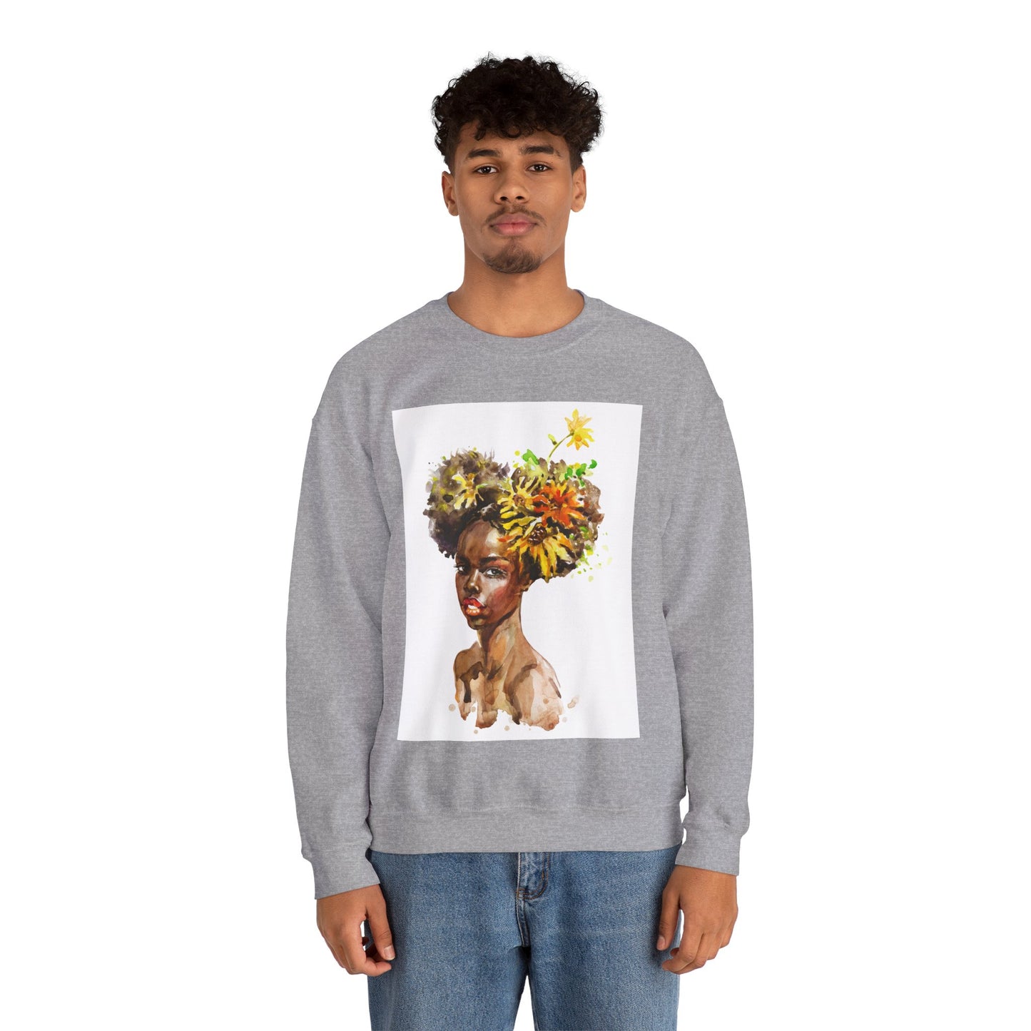Unisex Black Girl Artwork Crewneck Sweatshirt