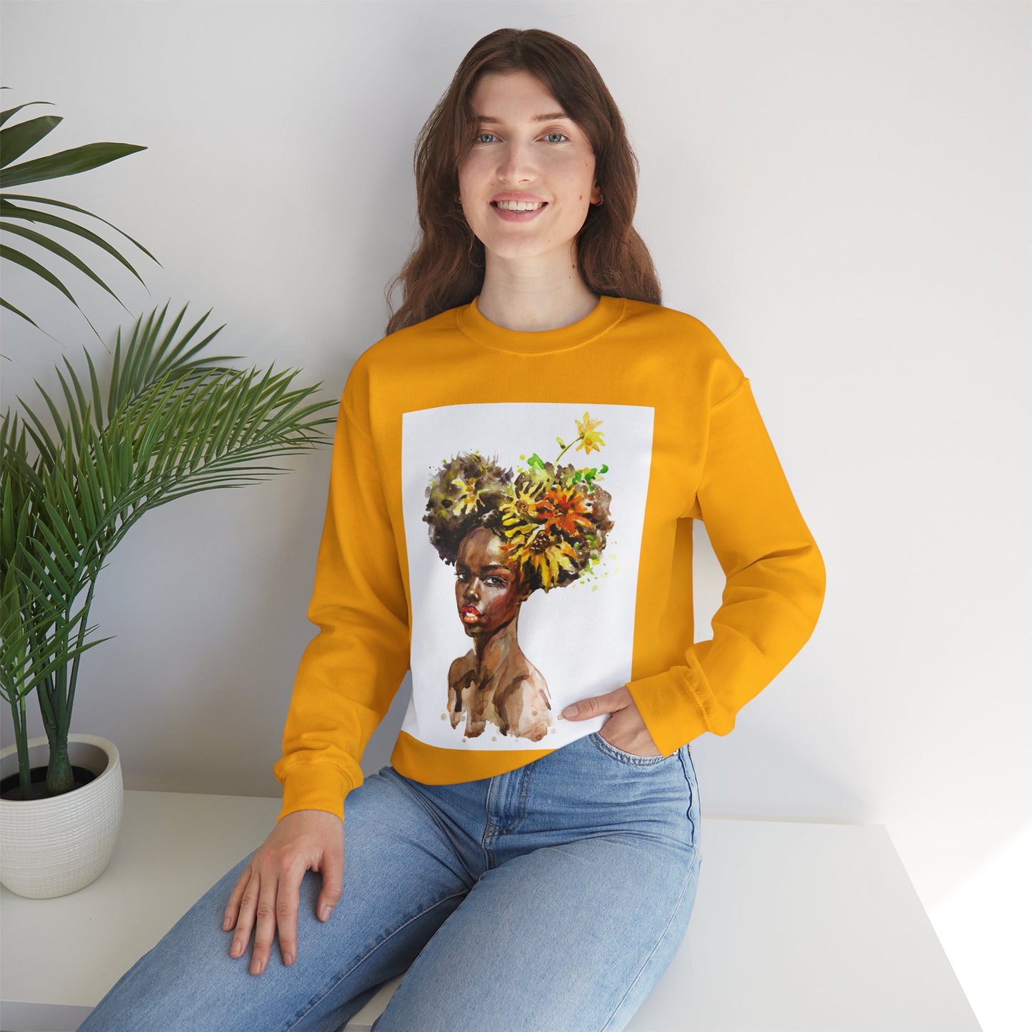 Unisex Black Girl Artwork Crewneck Sweatshirt