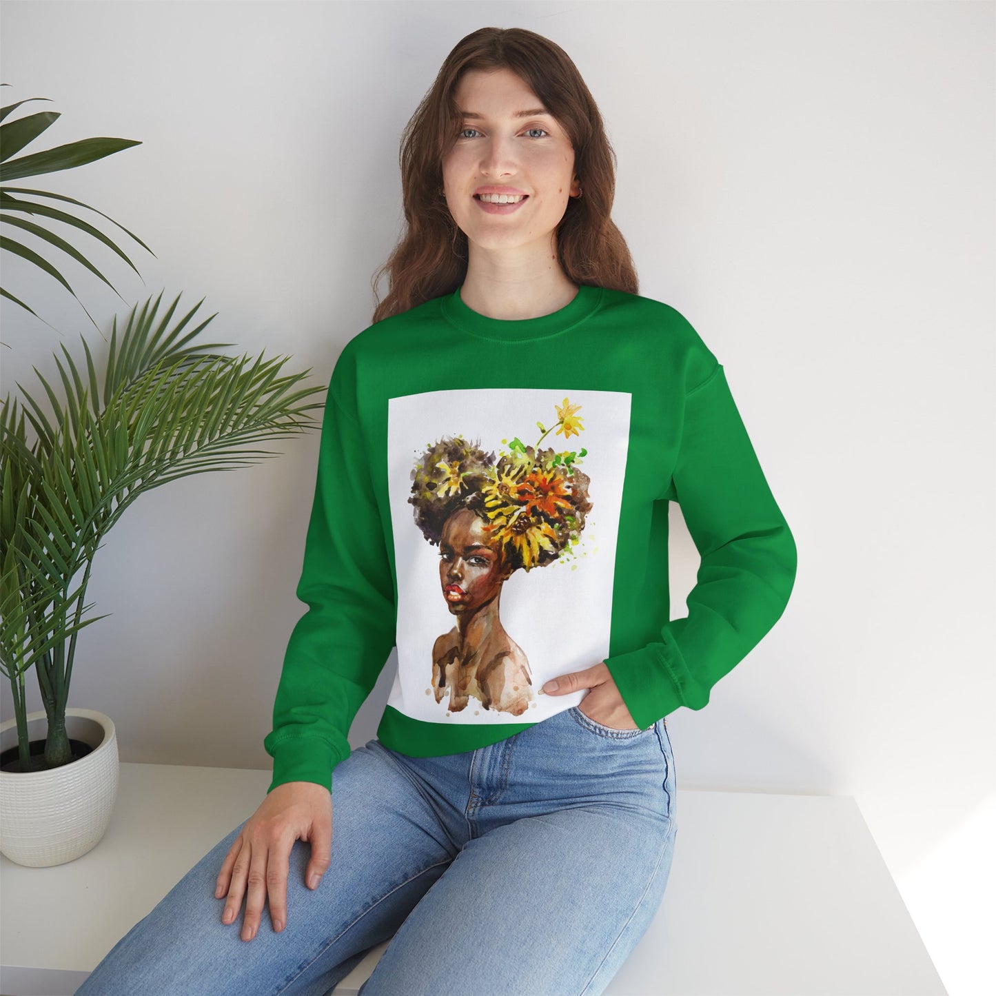 Unisex Black Girl Artwork Crewneck Sweatshirt