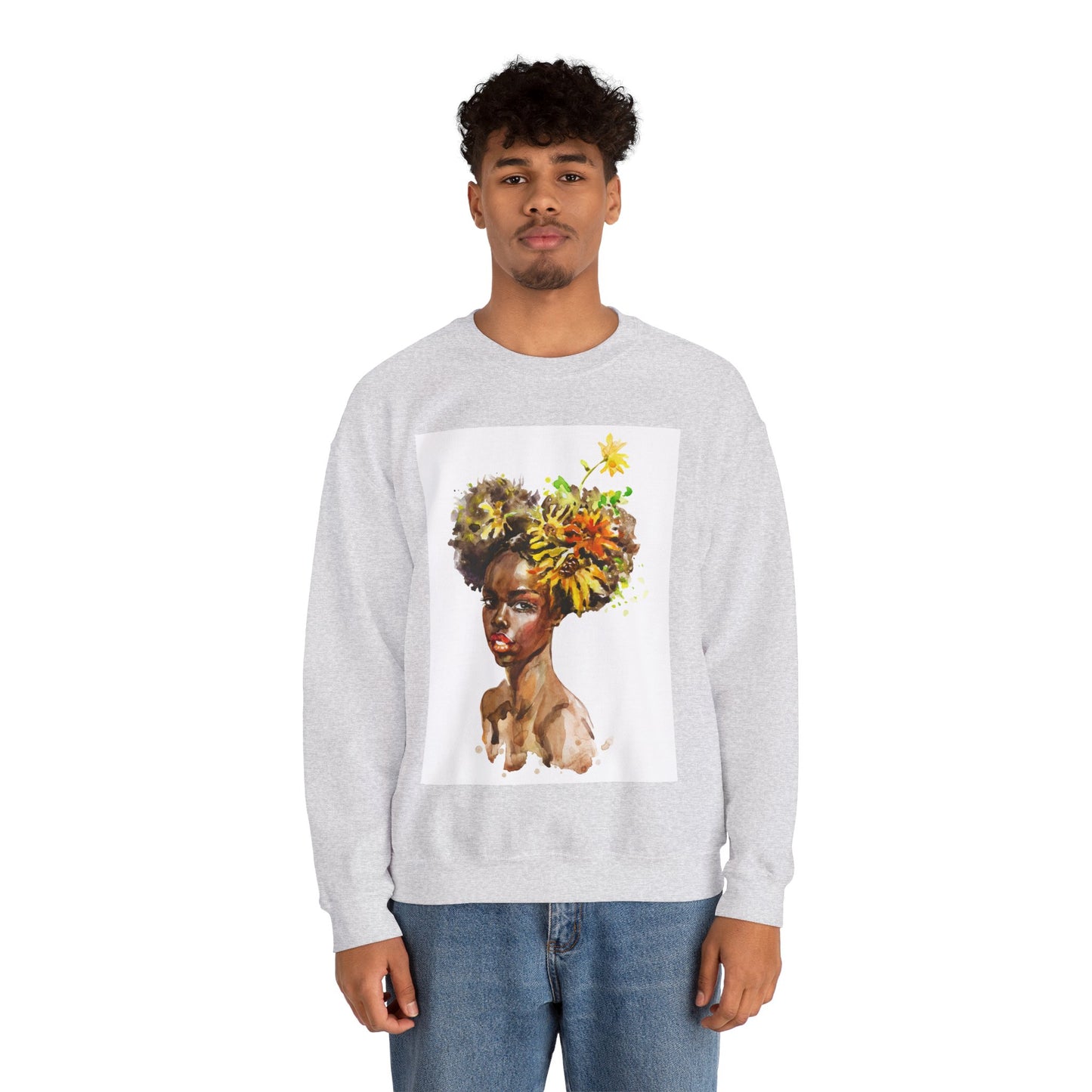 Unisex Black Girl Artwork Crewneck Sweatshirt